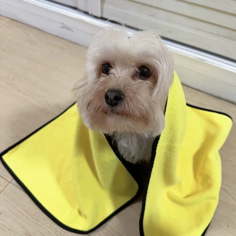 Quick-Drying Pet Towel Absorbent Pet Bath Towel for Dogs Cats Soft Lint-Free Fiber Dog Towels Pet Cat Blanket Pet Supplies