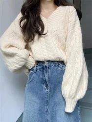 Women Sweater Womens Winter Sweaters Pullover Traf Female Knitting Overszie Long Sleeve Loose Knitted Outerwear Ropa De Mujer