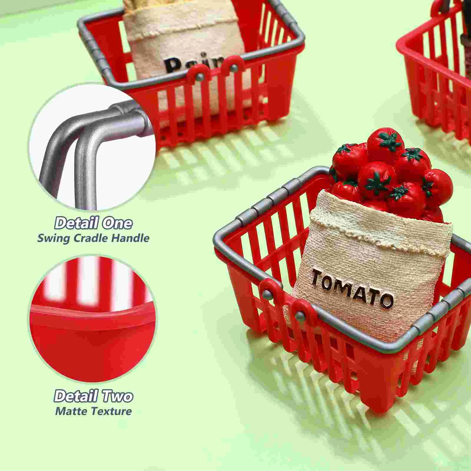 10 Pcs Mini Shopping Basket Kids Toys Baskets for Tiny Miniature Decor Plastic Baby