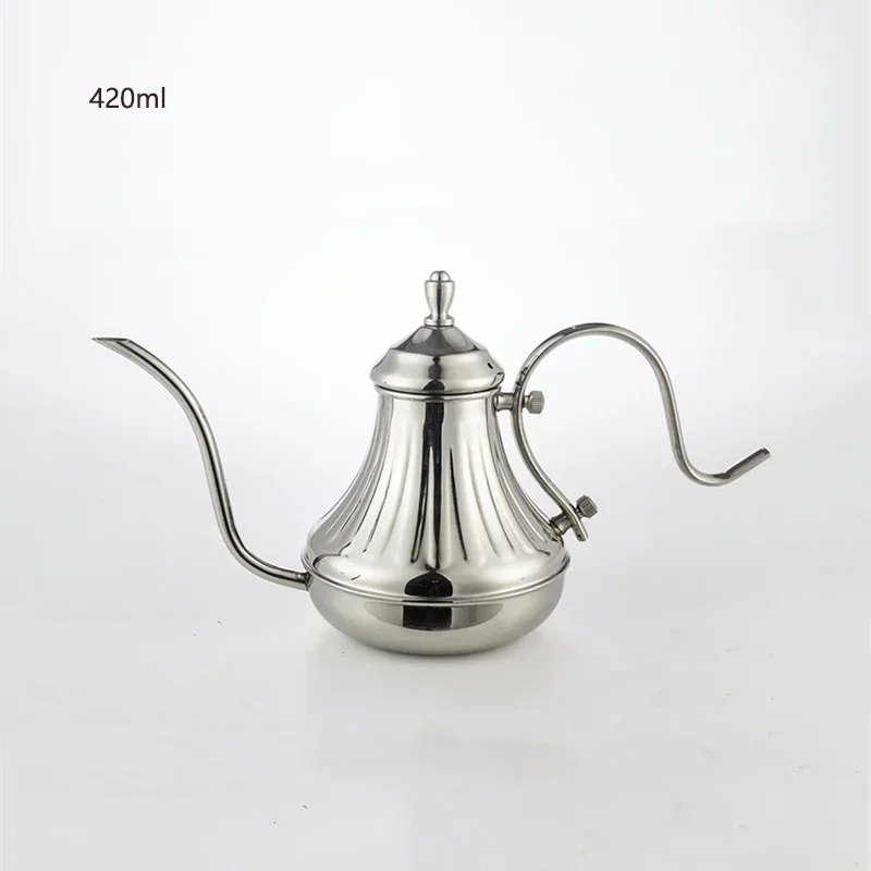 High Grade Stainless Steel 304 Embossed Antique Copper Court Pot Ear Type Fine Mouth Hand Made Coffee Pot