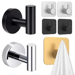 2/6 Uds. Gancho para toalla de baño, gancho para bata, colgador de puerta montado en la pared de acero inoxidable 304, colgador de pared para toalla, accesorios de cocina