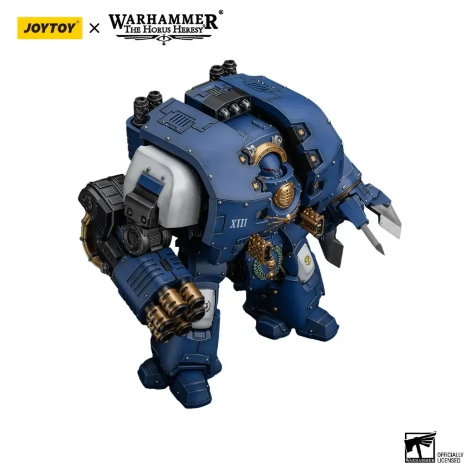 JOYTOY Warhammer 40K Ultramarines Leviathan Dreadnought mit Cyclonic Melta Lance und Siege Claws 1/18 Actionfigur Spielzeug Geschenk
