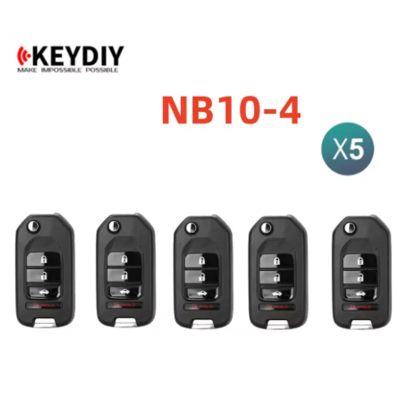 5 PIECES KEYDIY NB10-4 KD Remote Control Car Key Universal 4 Button NB Series for Honda Style for KD900/KD-X2 KD MINI