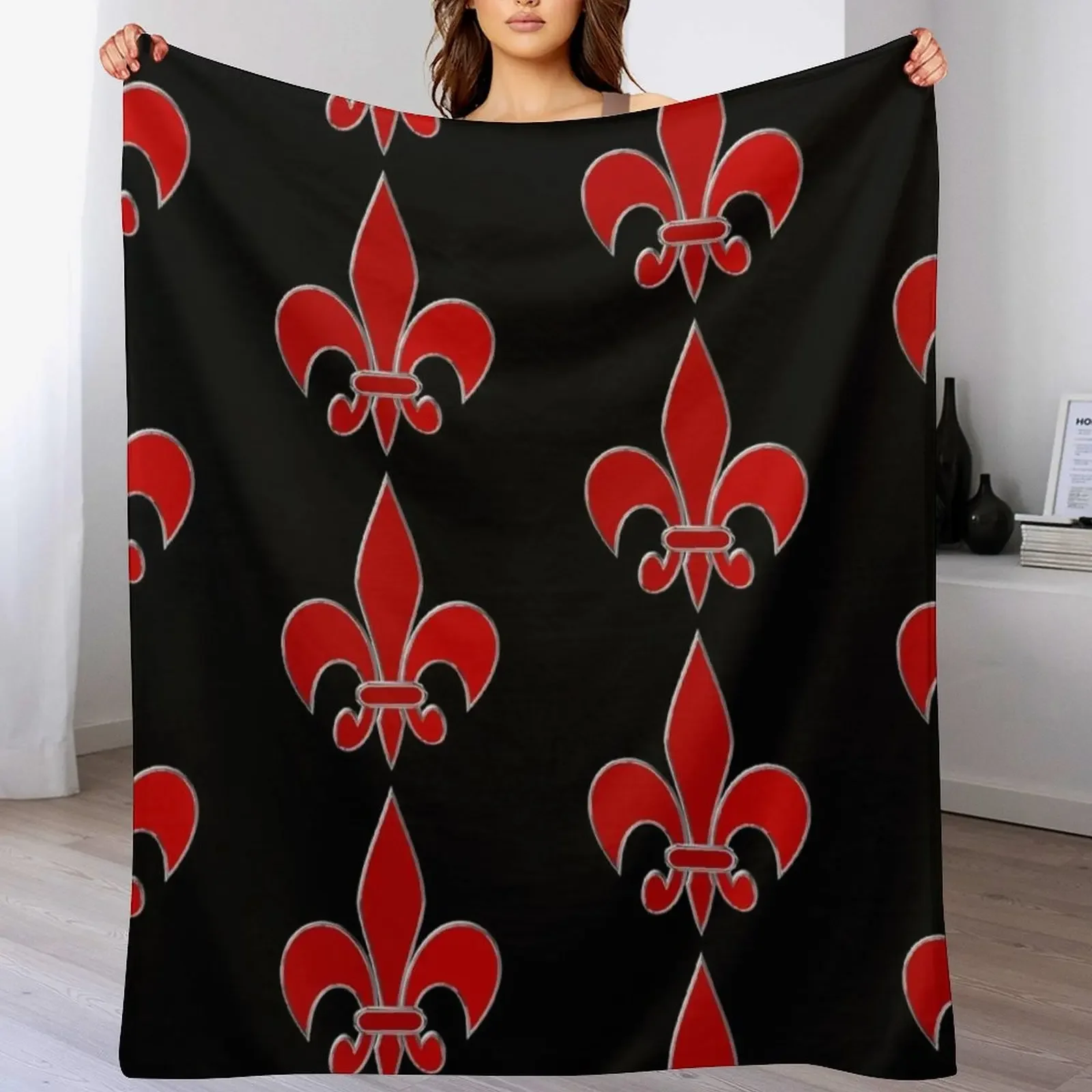 

Fleur de Lis Throw Blanket Luxurious Soft Fuzzy Blanket for Sofa Bed