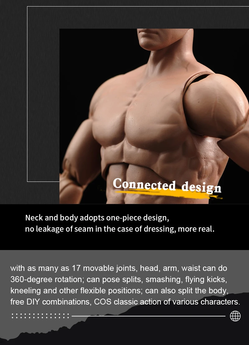 ANT AM116 1/12 Ultra-flexible Man Super Strong Muscle Joint Body With Head And Handgun Model Fit 6"Male Action Figure Dolls Toys view 5