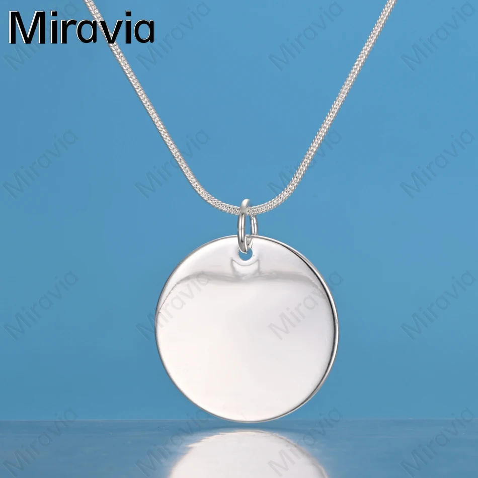 

Miravia 925 Sterling Silver Round Pendant Necklace Women'S Exquisite Cute Wedding Party Jewelry