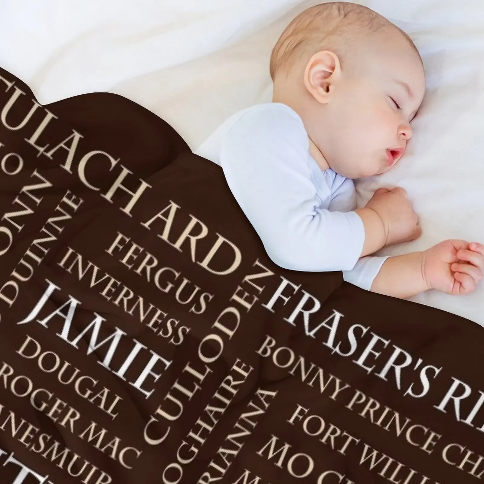 Outlander Word Cloud Throw Blanket Thins Hairys Giant Sofa heavy to sleep Blankets