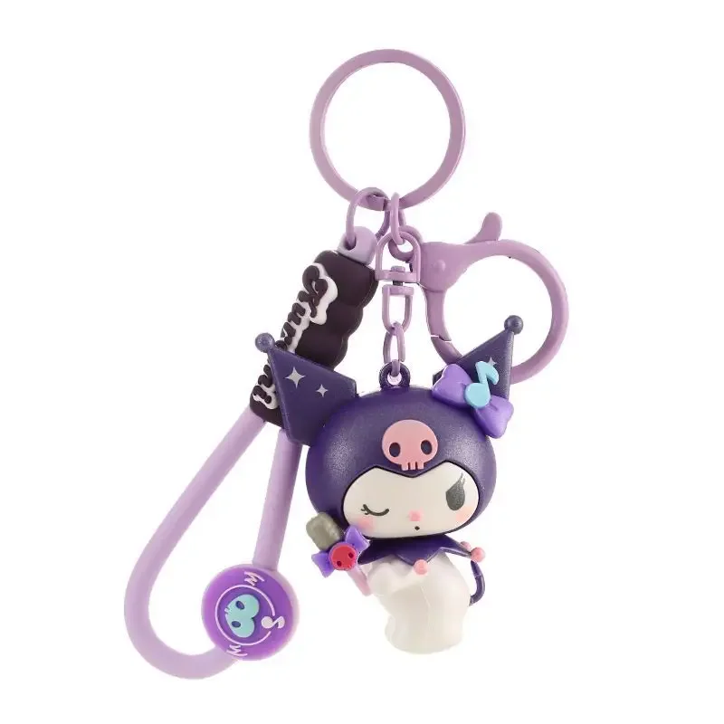 أزياء سانريو Kawaii Kuromi المفاتيح الكرتون أنيمي حقيبة ظهر الطالب قلادة لطيف زوجين هدية عيد ميلاد فتاة هدية عيد #5