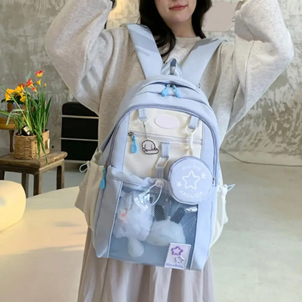 

Lightweight Backpack Comfortable Shoulder Straps Backpack Waterproof Girls Laptop Backpack with Transparent Front for School