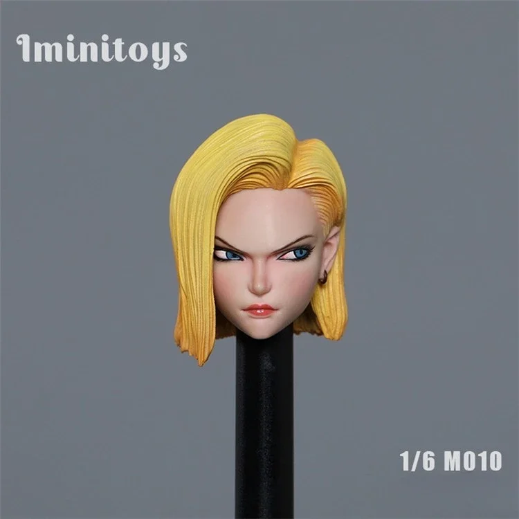 Iminitoys 1/6 Scale Android18 Lazuli Head Sculpt Beauty Gilr Head Played Model Toy for 12in Tbleague Pale Color Body Doll