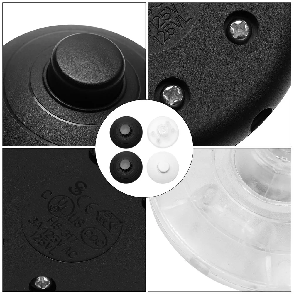 

6pcs Round Foot For Lamp Flame Retardant Pp Material Floor Light On Off Control Pedal Switch Landing Light Switch