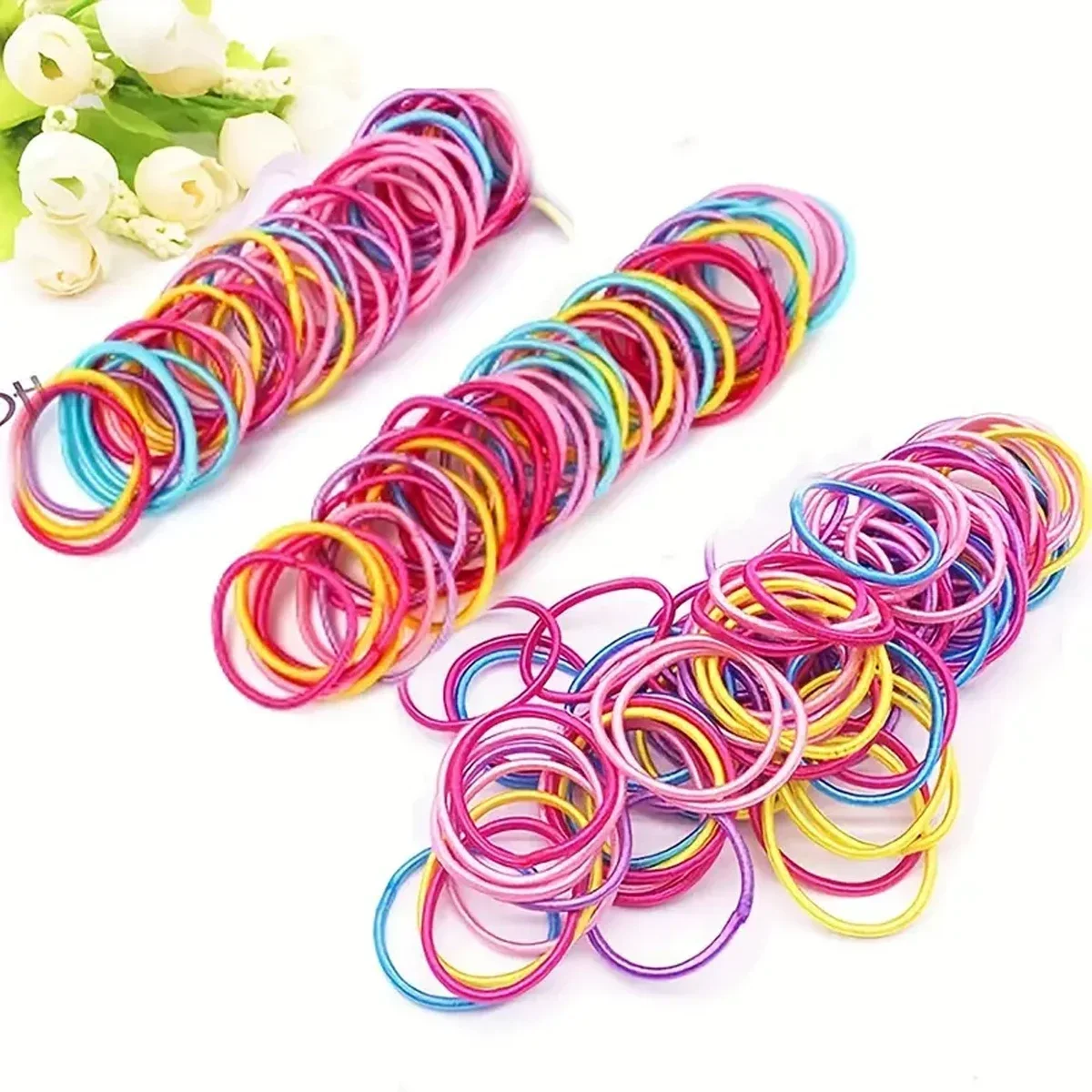 Girls Elastic Hair Bands Hair Accessories Rubber Band Children Ponytail Holder Kids Hair Ties Headband and Horsetail Hair Rope