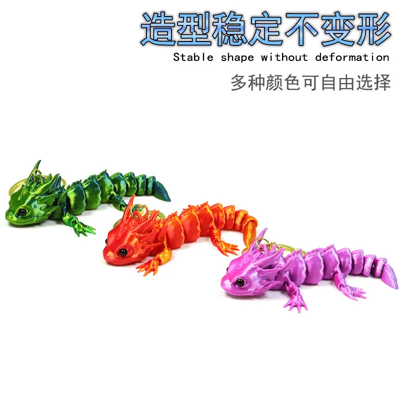 keychain lizard Dragon Keychain Fidget Toy Charms Adjustable Body Joints Pendant Creative Funny Articulated Dragon Lizard Toy
