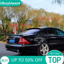 For Mercedes Benz S Class W220 S320 S400 S420 S450 S600 1998-2005 Carbon Fiber Material Spoiler Rear and Roof Spoiler Trunk Wing