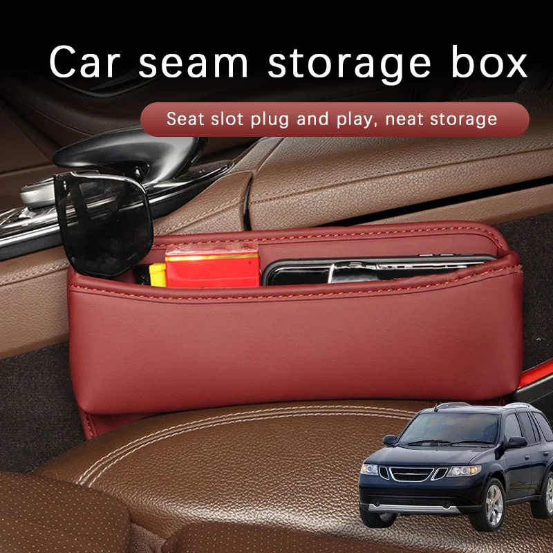 Car Seat Gap Storage Box Driver Front Auto Seat Gap Filler Organizer Wallet Keys Card Storage Box For Saab 9-7