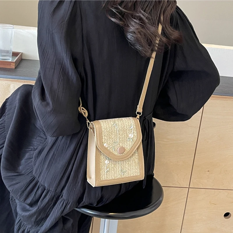 Bolsa mensageiro monocromática para mulheres, bolsa de ombro feminina, bolsas femininas, moda elegante, alta qualidade, 2024