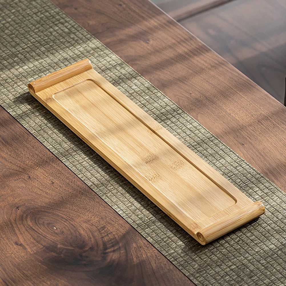 Bamboo Tea Large Rectangular Chinese Style Serving Tray For Home Office Tea Room Multi-Functional Kitchen Storage Platter