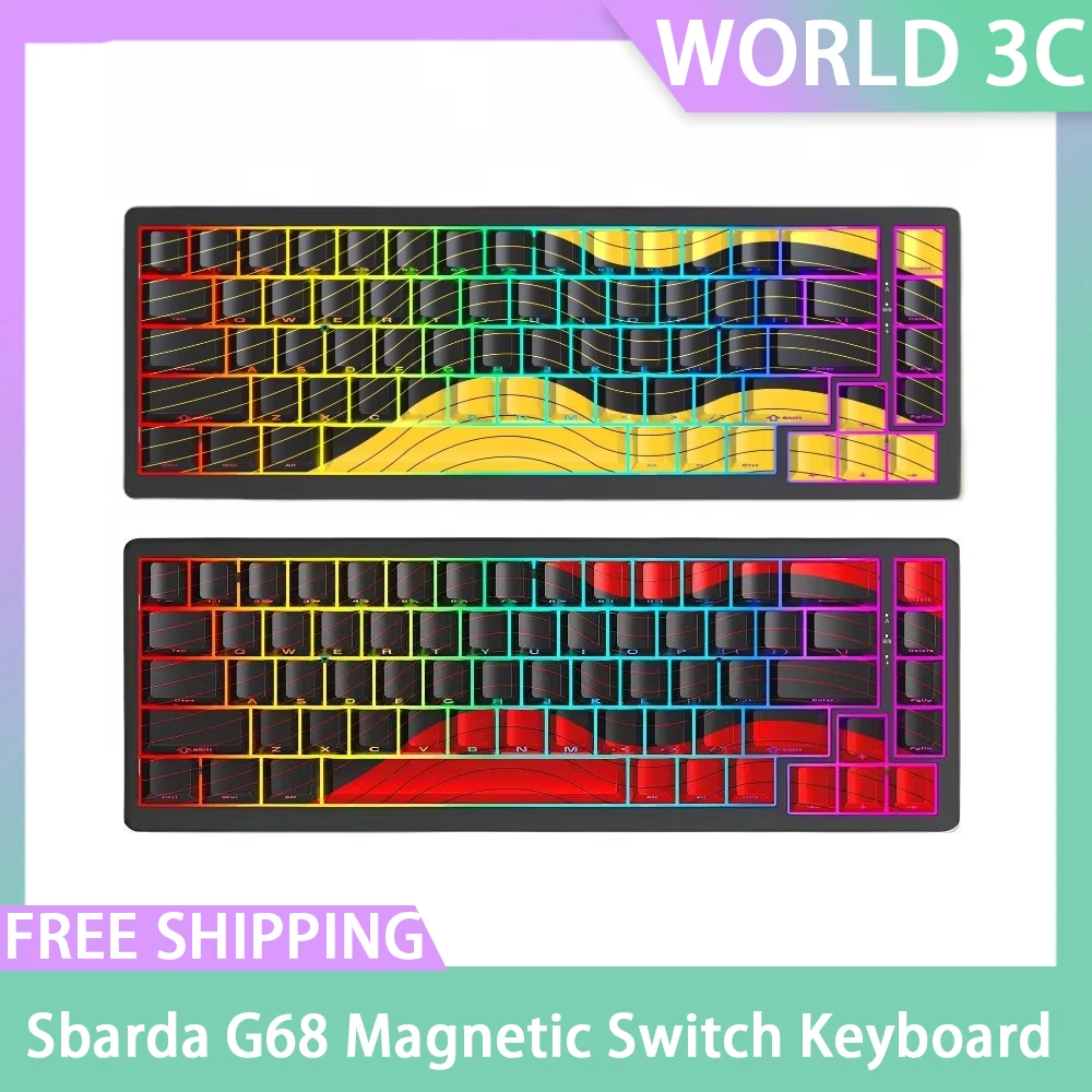 Sbarda G68 Magnetic Switch Keyboard Wired Esports Gaming Keyboard Rgb Side Engraved Translucent Keycaps Custom Pc Accessory Gift