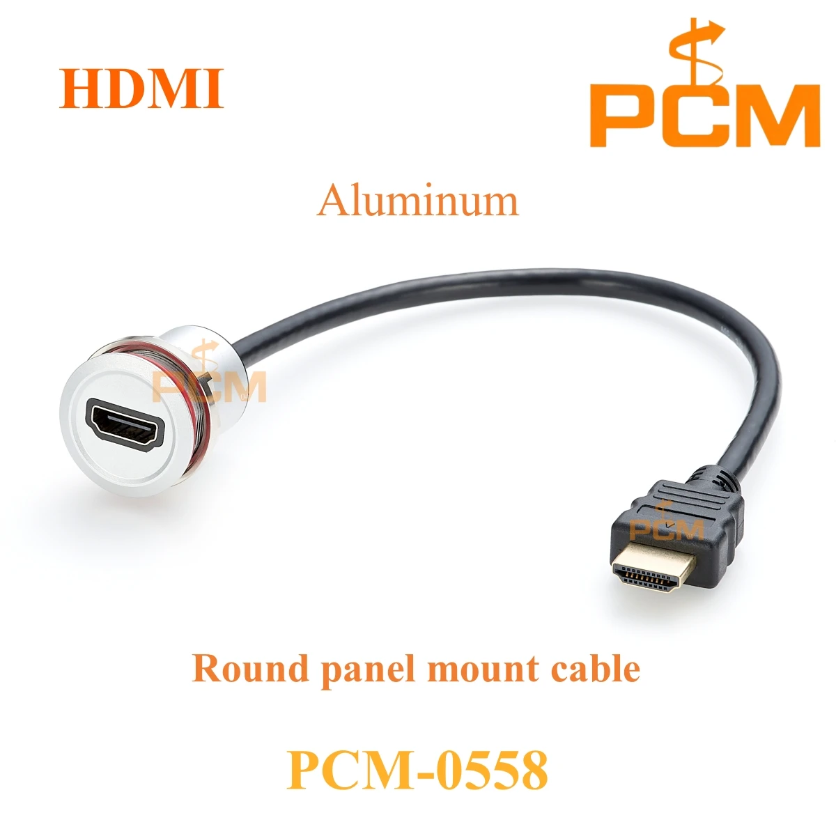 4K HDMI v2.0 HDMI Female to HDMI male Aluminum rpund panel mount Pass Through adapter for industry standard panels