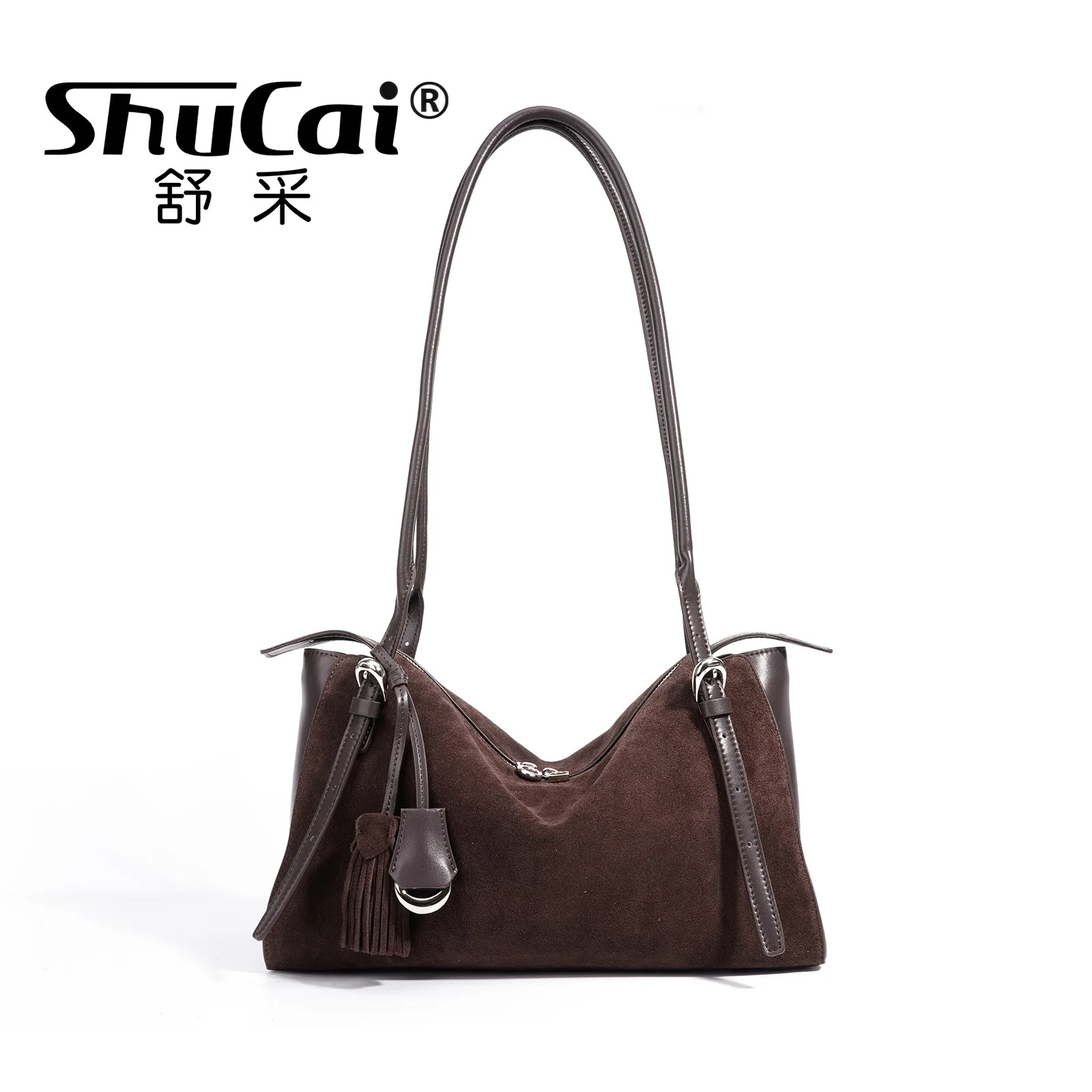 

Genuine Grade Suede Leather Women's Shoulder Bag Luxury Designer Brand Ladeis Tote for Woman Handbag Female Underarm Bag Quality