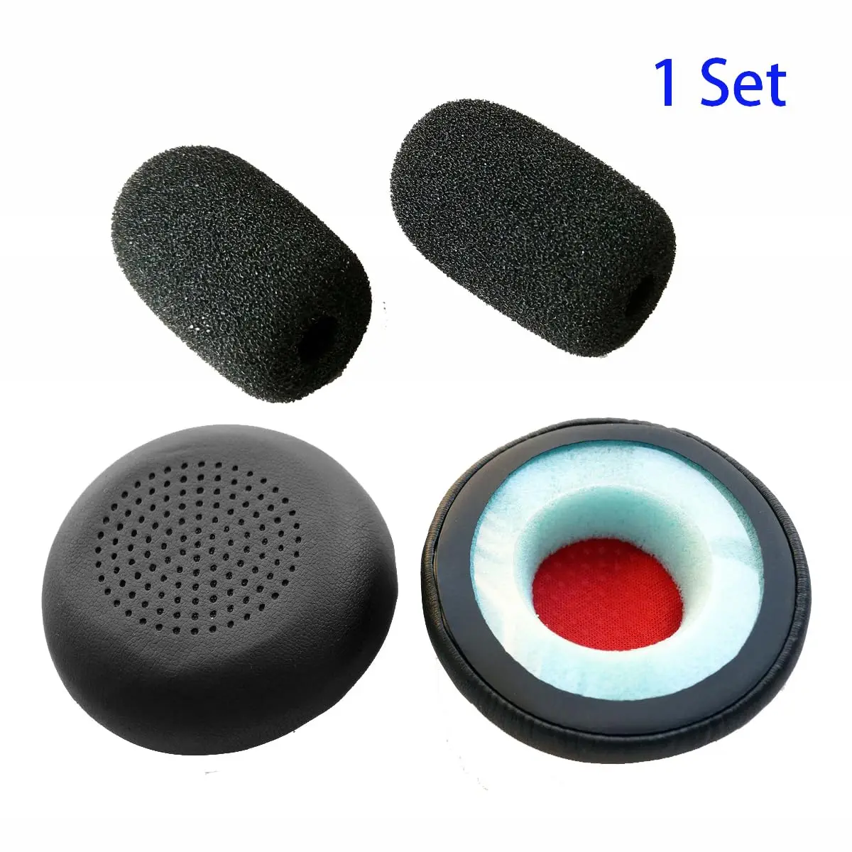 V-MOTA Ear Pad+Mic Windproof Sponge Compatible with Poly Blackwire BW5210 BW5220 BW7225 5210 5220 7225 Boomless Headset (1 Set)