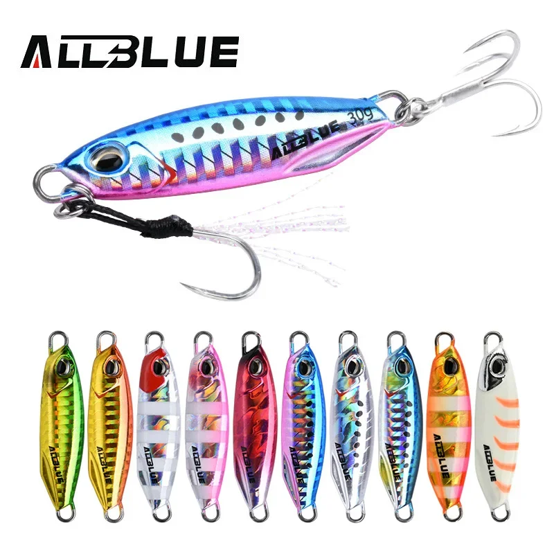 

ALLBLUE-Artificial Seaweed Fishing Lure, Cast Metal bait, Template Spoon, 15G, 30G, Ground Casting, Jigging, New