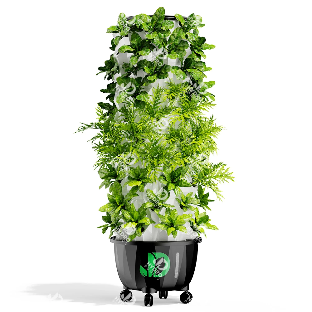 6/8/10 /12 layers hydrop vertical farming rotating aeroponic tower garden growing systems kit hydroponic tower with grow light