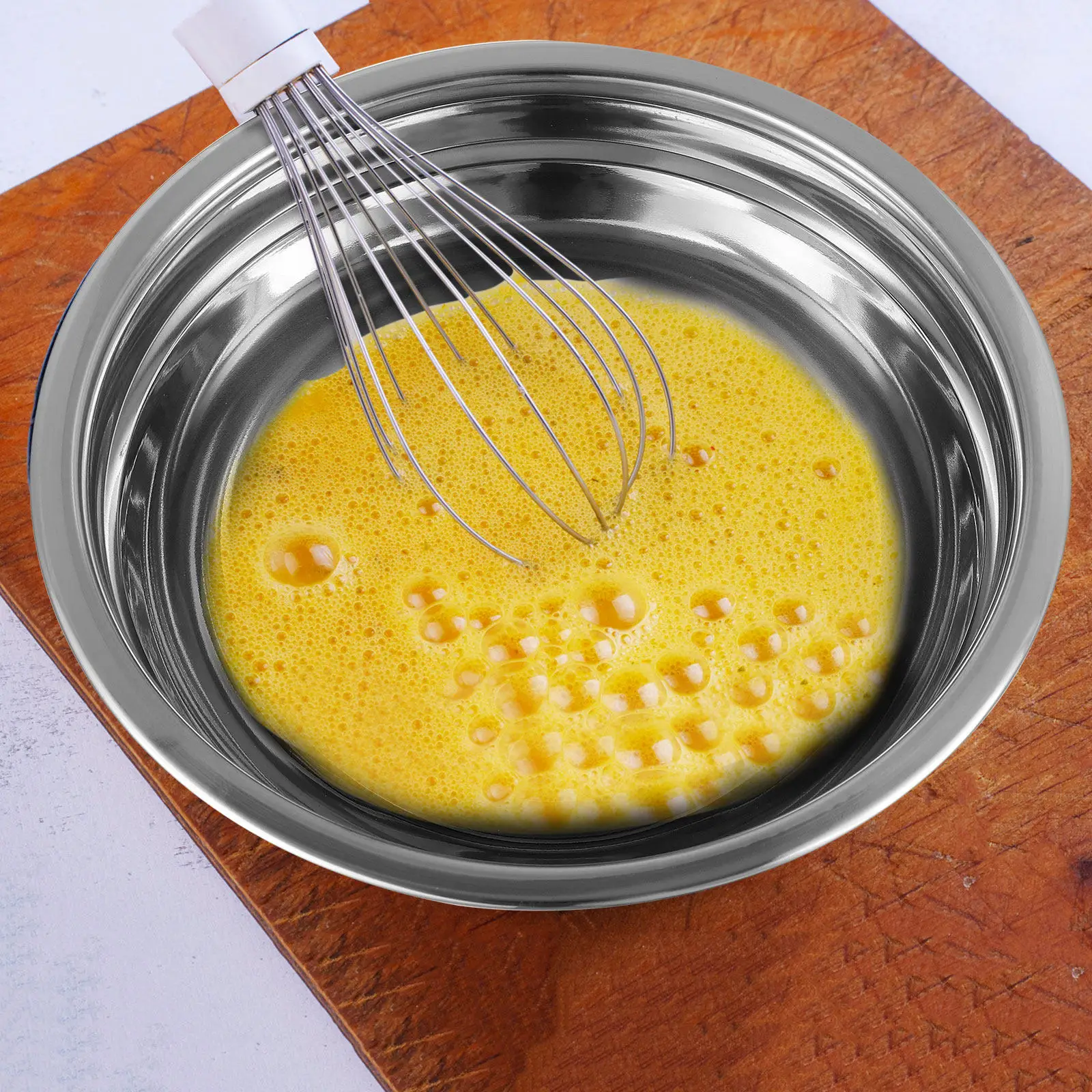 

2Pcs Thickened Stainless Steel Salad Bowl Set Multipurpose Mixing Bowl for Egg Dressing Pasta Vegetables Daily Use