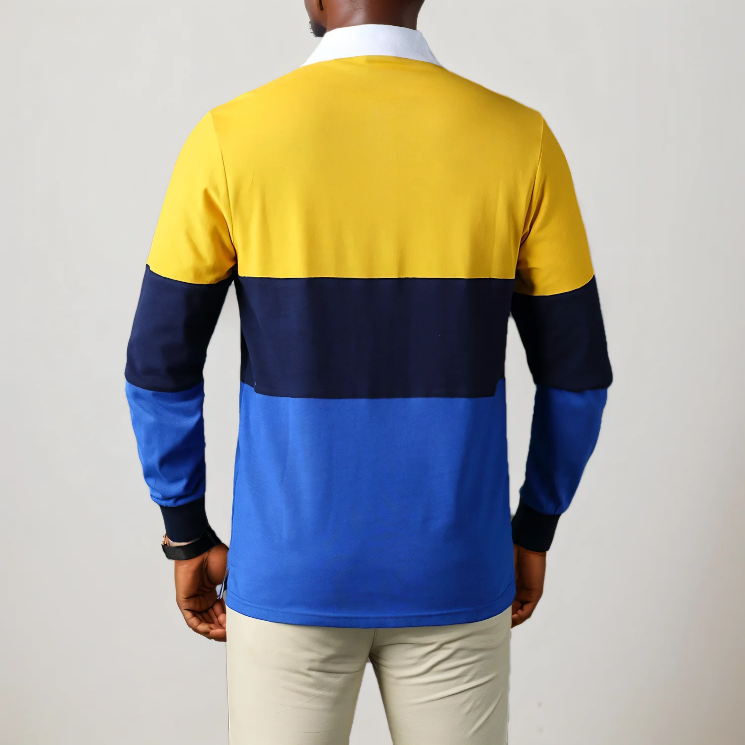 Men's polo shirt SWAG long sleeve Royal casual  sport party high-end cotton embroidery luxury contrast color original design