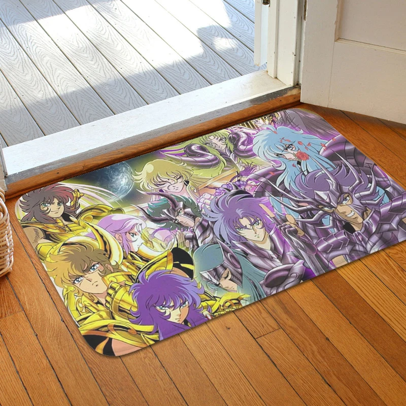 Custom Doormat Entrance Door Knights of the Zodiac Living Room Floor Carpet Kitchen Bathroom Mat Bedroom Rug Slip-resistant