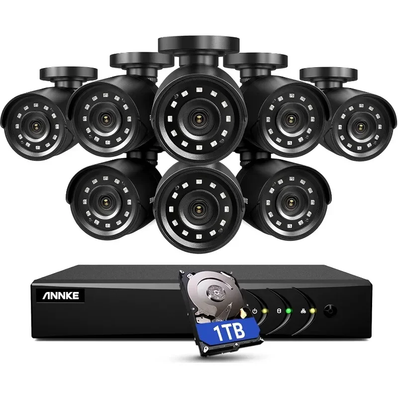 

Lite Security Camera System Outdoor with AI Human/Vehicle Detection, 8CH H.265+ DVR and 8 x 1920TVL 2MP IP66 Home