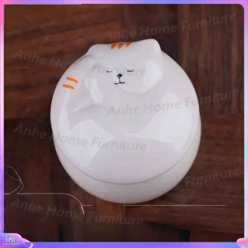 150ml Ceramic Pet Urn for Ashes Cute Dog Cat Cremation Box Sealed Memorial Casket Paw Keepsake Jar Small Animal Funeral