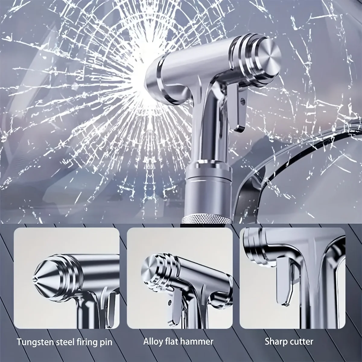Emergency Car Window Breaker and Seat Belt Cutter Tool, Aluminum Alloy Safety Hammer Escape Device,Vehicle Emergency Rescue Tool