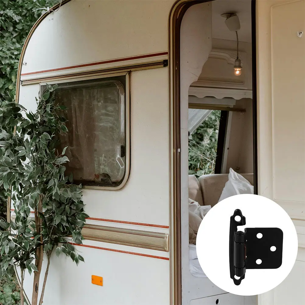 

1Set Rv Cabinet Hinges Heavy Duty Semi-Concealed Spring Loaded Door Hinge for Camper Doors Trailer Cabinets Self Closing Flat