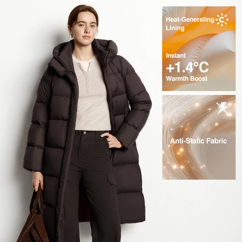 Long Down Jacket Women Waterproof Hooded Coat 2025 Winter New Loose Girls' Jacket Multi-Color Thicken Windbrake Down Coat
