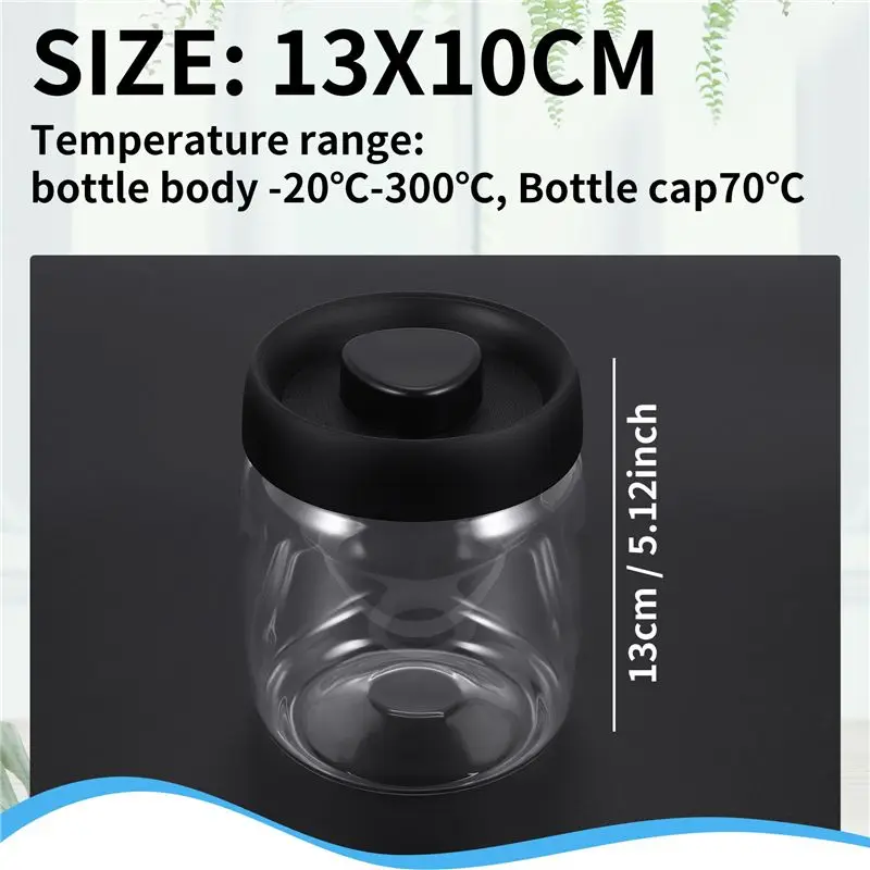 AT21-Coffee Bean Storage Container Glass Vacuum Jar Sealed Nordic Kitchen Storage Snack Tea Milk Powder Container Storage