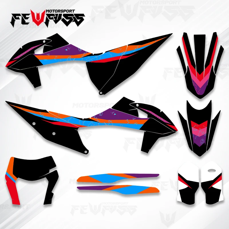 Fewfuss Motorcycle Decal Stickers Kit For KTM 125 250 350 450 500 525 SX SXF 2019-2022 EXC XC XCW 2020-2023 Number Name Custom