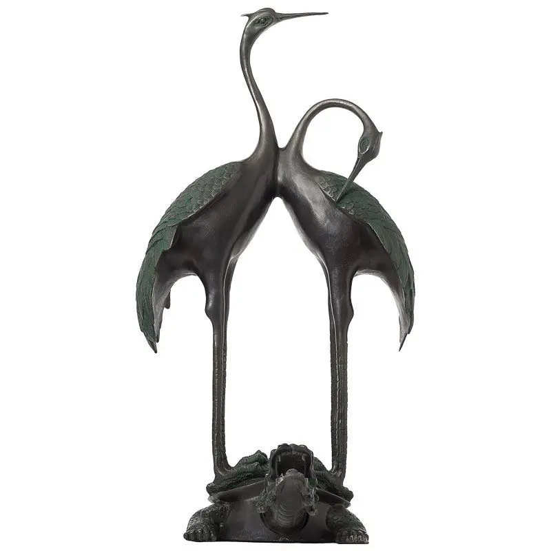 Copper turtle and crane ornament retro living room home large floor decoration