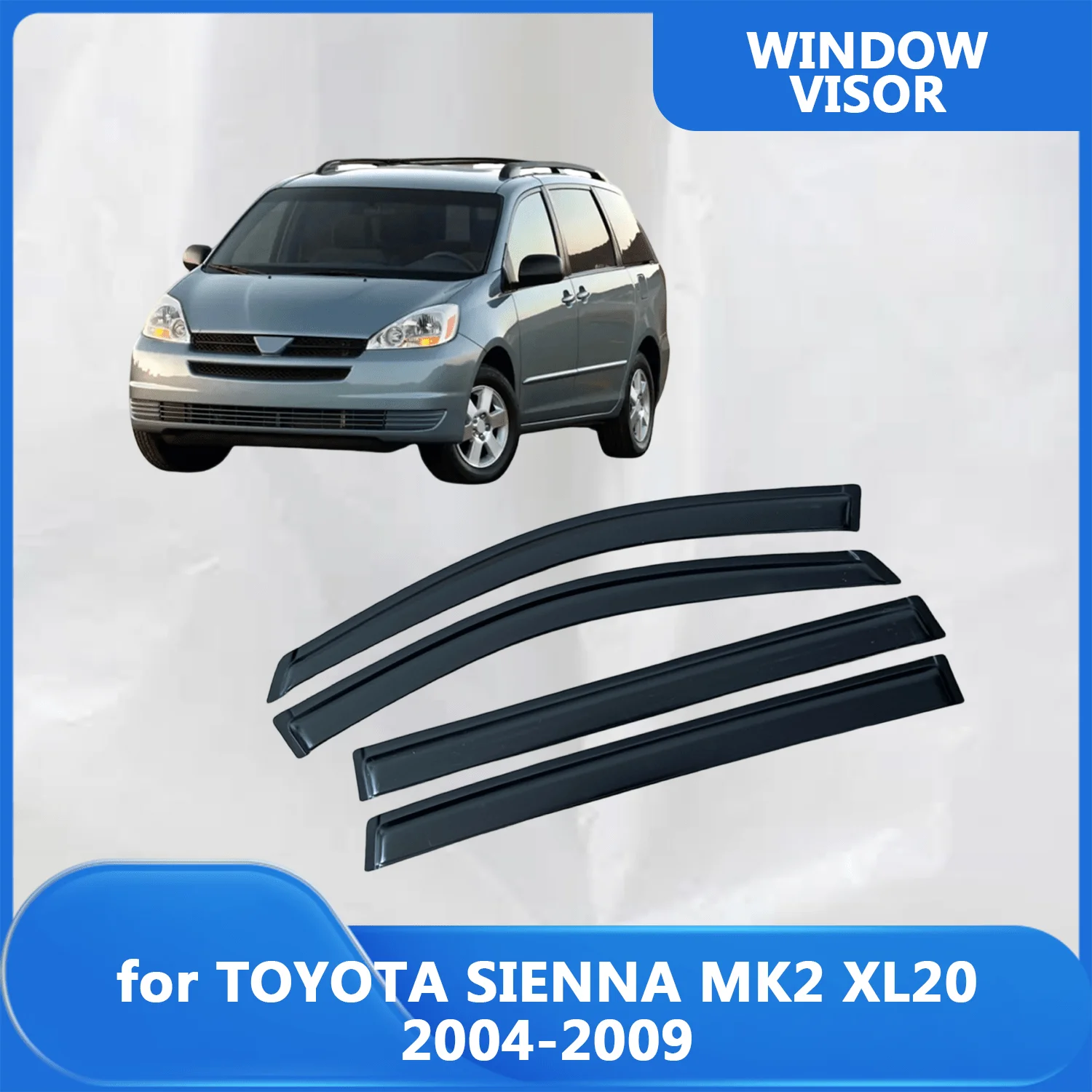 

Window Visor for TOYOTA SIENNA MK2 XL20 2004 2005 2006 2007 2008 2009 Wind Deflectors Rain Guards Door Visor Vent