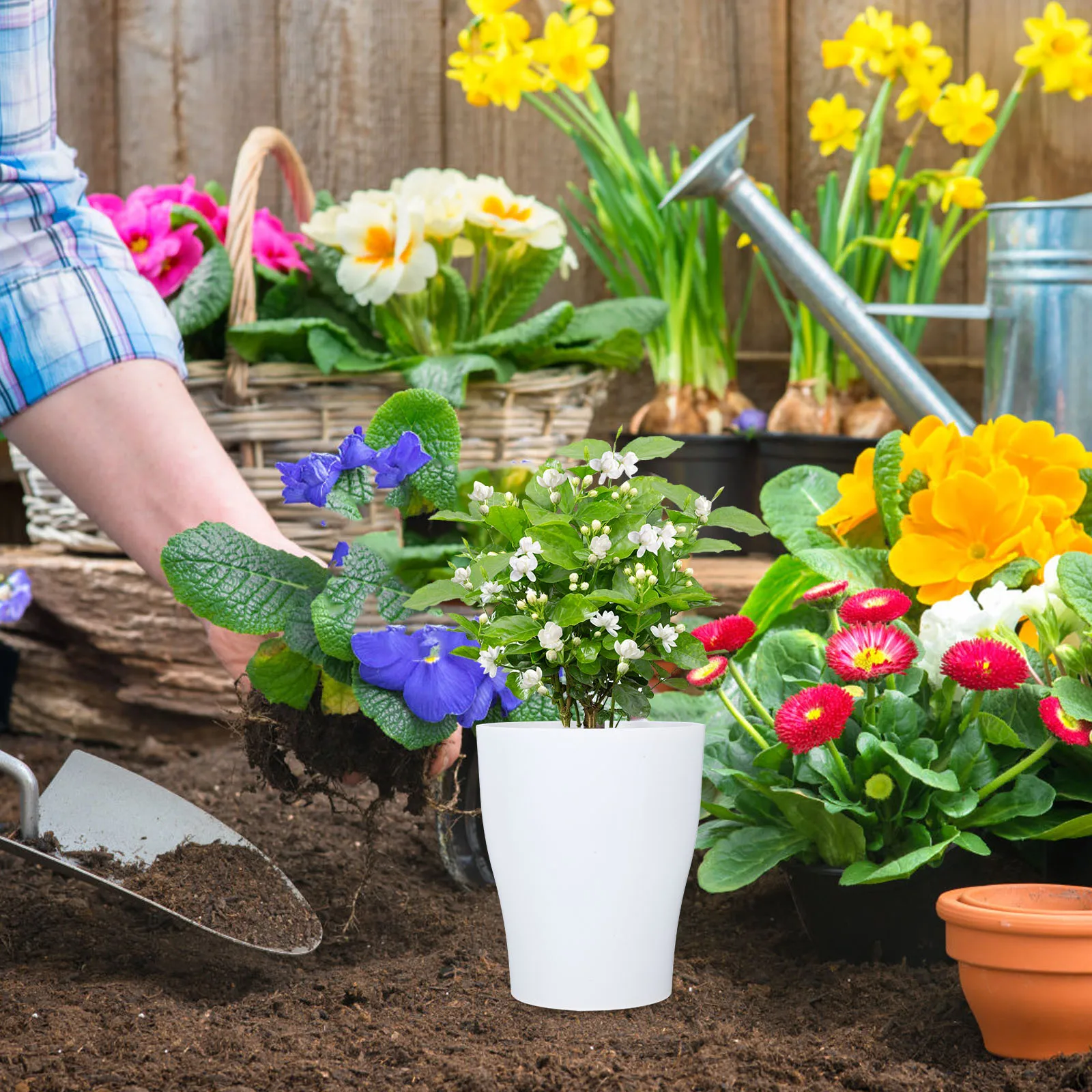 

Self Watering Automatic Absorbent Flower Pot Indoor Self Watering Planter Plants Container Easy Care