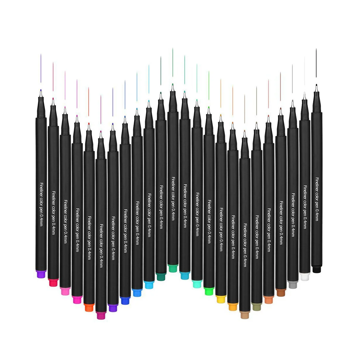 

24Pcs Color Pens 04mm Plastic Body Water Based Ink for Drawing Illustration Charts Artists Students Line Drawing Pen