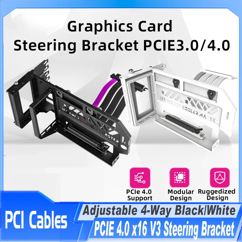 PCIE 4.0 x16 Graphics Card Vertical Bracket GPU Holder Kit ATX Case VGA Graphics Card Steering Bracket Support