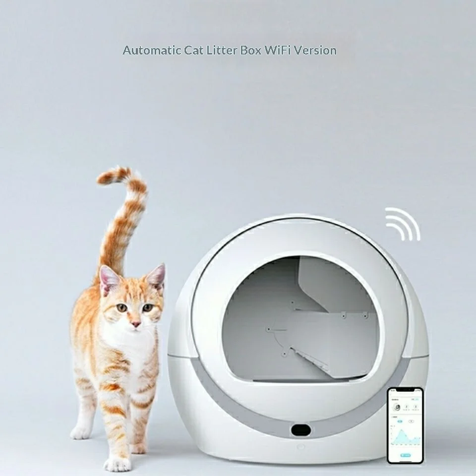 WiFi Smart Fully Enclosed Automatic Self-Cleaning Cat - Box App Control Sensor - Kitty Toilet for Indoor