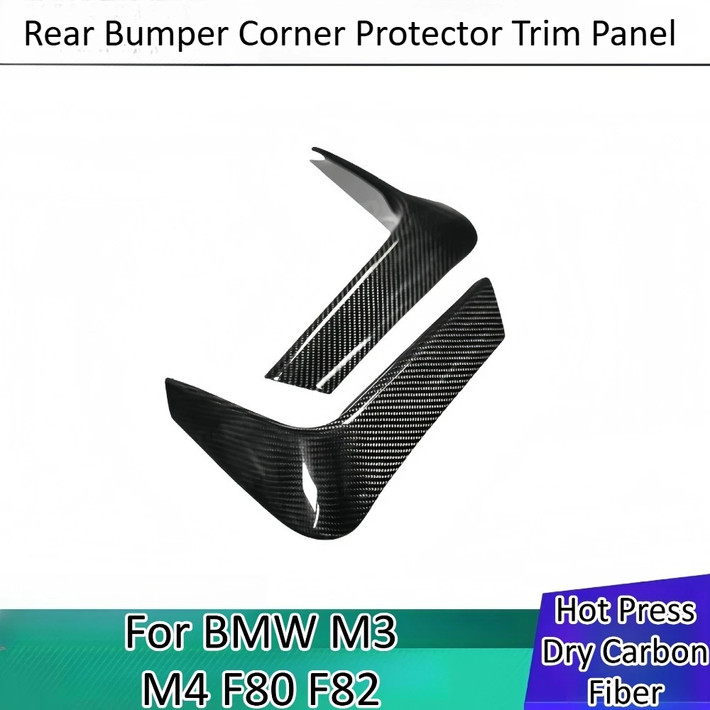 

For BMW M3 M4 F80 F82 Real Carbon Fiber Rear Bumper Corner Protector Trim Panel Car Exterior Styling Accessories Kit Set Panel
