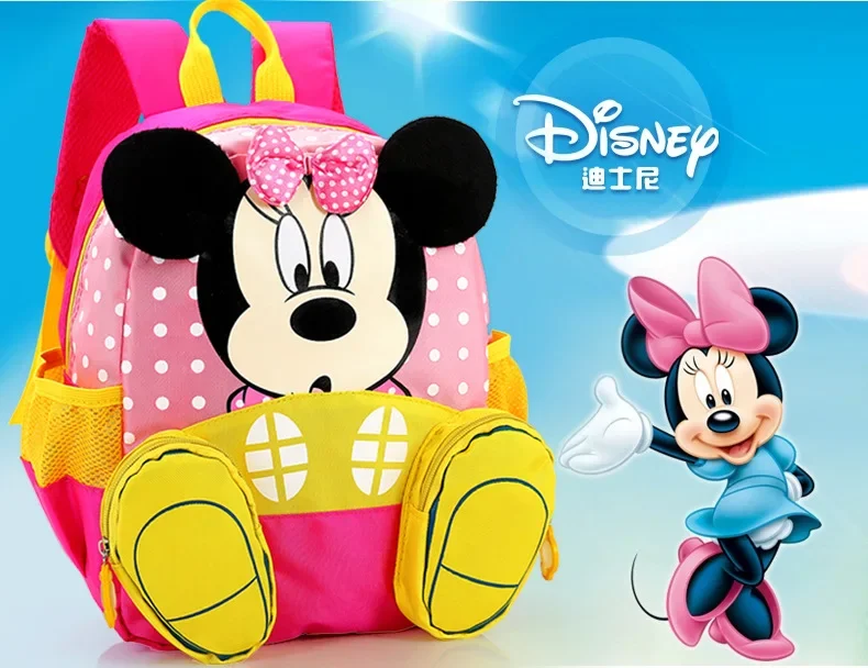 Disney Children\'s Backpack Baby Kindergarten Cute Animal Cartoon Minnie Kids Mickey mouse bag for school