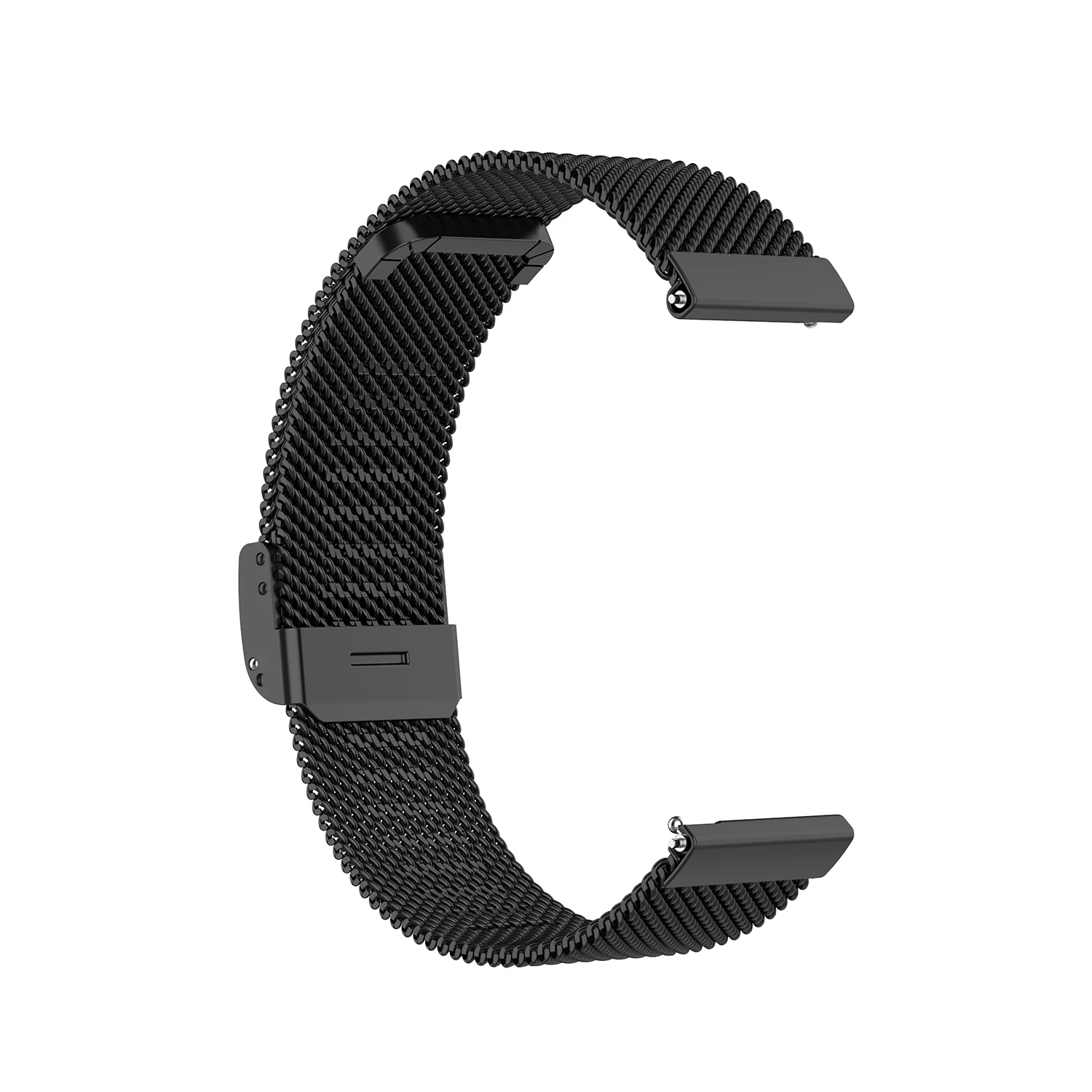 Cinturino per orologio in acciaio inossidabile con maglia da 18 mm per Garmin Vivomove 3s / Vivoactive 4s, cinturino da polso regolabile Smart Watch - Nero