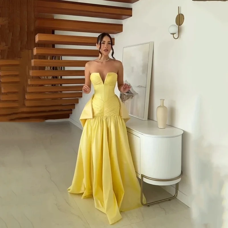

Yellow A-line فساتين سهرة Prom Dress Party Gowns Sweetheart Formal Occassion Dress Customized 2026