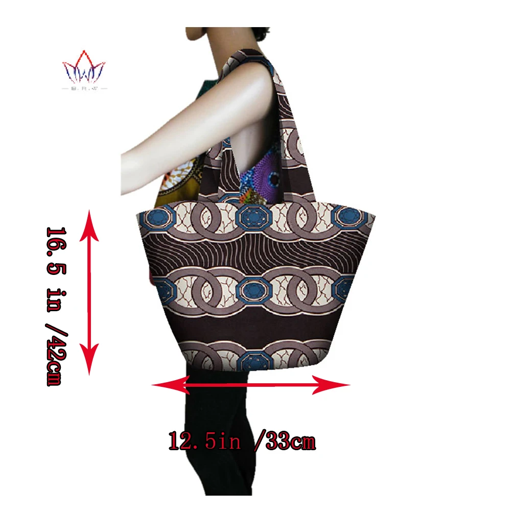 2023 High Quality Real WAX Fabric For Sewing African Women's Fashion Wax Printing Handbag Joker Full Lining African Bags SP046