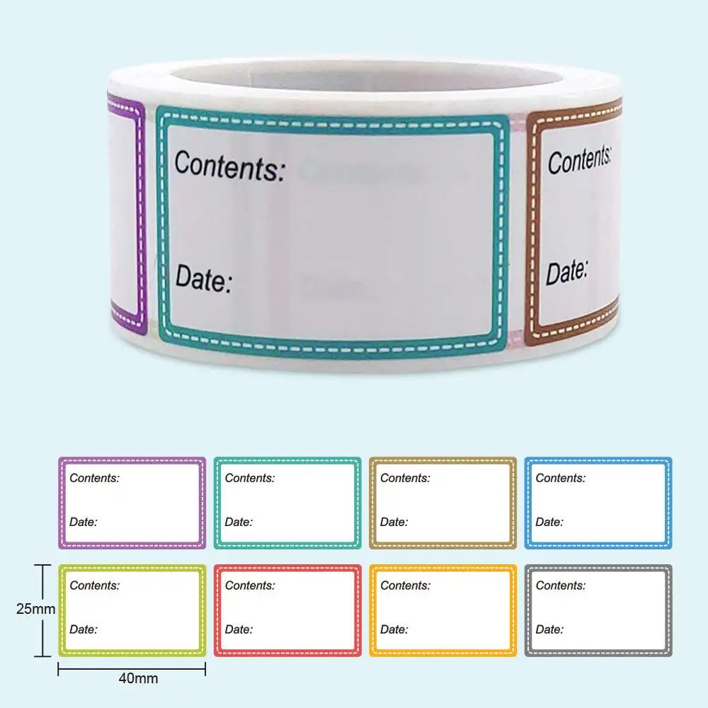 200 قطعة من ملصقات الطعام، ملصقات التاريخ مقاس 1 × 1.6 بوصة للفريزر، وحاويات طعام الثلاجة - سهلة الكتابة #3