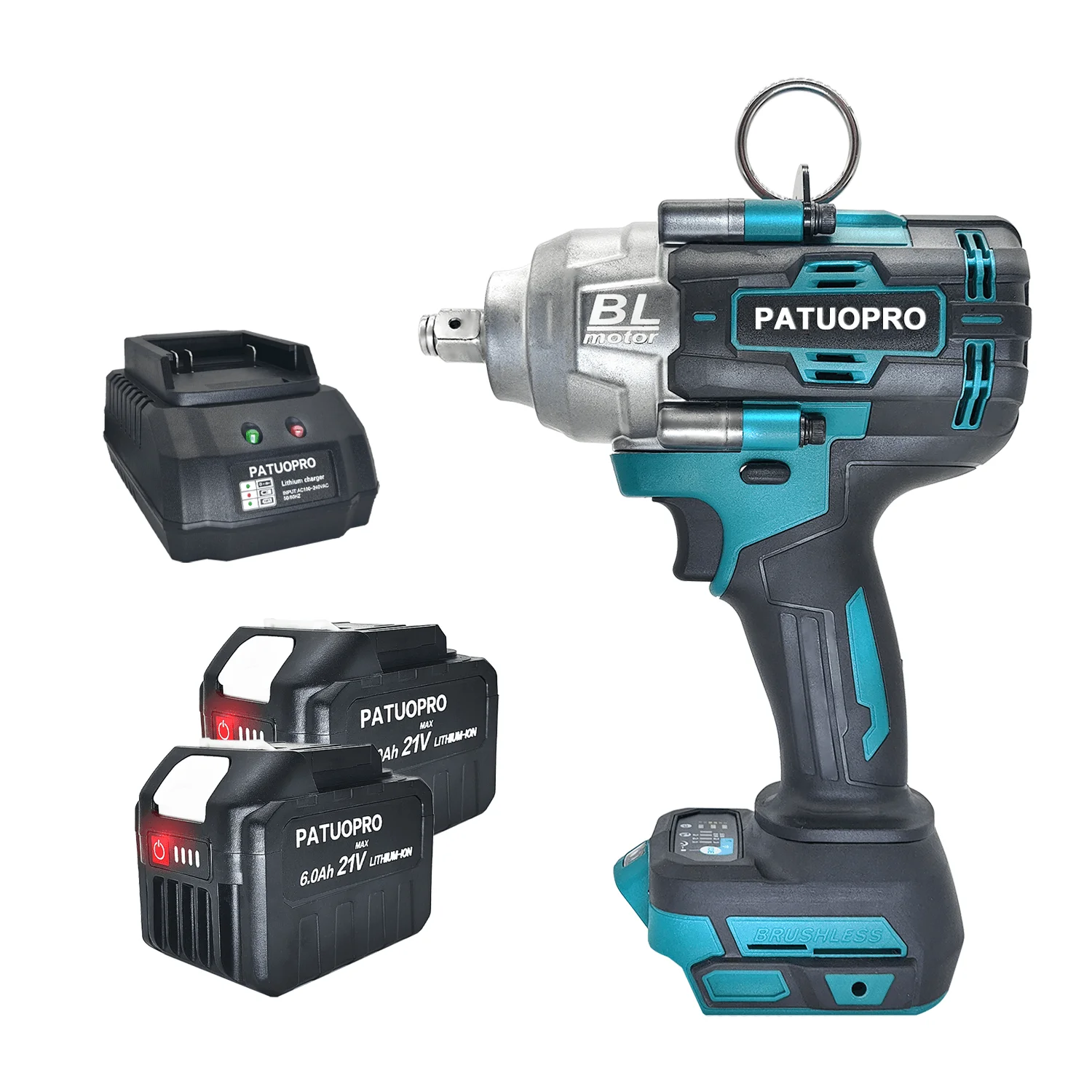 

PATUOPRO Max 2000N.M Brushless Cordless Wrench 21V Rechargeable Electric Impact Wrench Home Power Tools For Makita 18V Battery